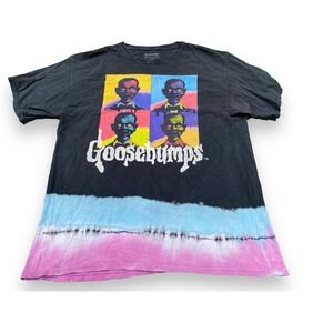 Goosebumps Retro 90s Pop Art Tie Dye Slappy the Dummy T-Shirt Mens Large